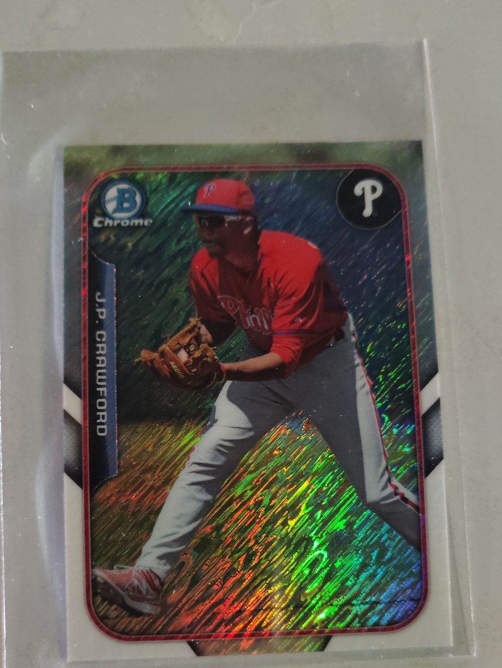 J.P. Crawford 2015 Bowman Chrome Mini Farm's Finest Shimmer Phillies #FFM-JC